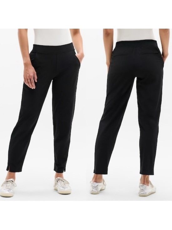 Athleta Pants - Athleta Brooklyn Ankle Pants Women 00 Black Rib Panel Stretch Travel